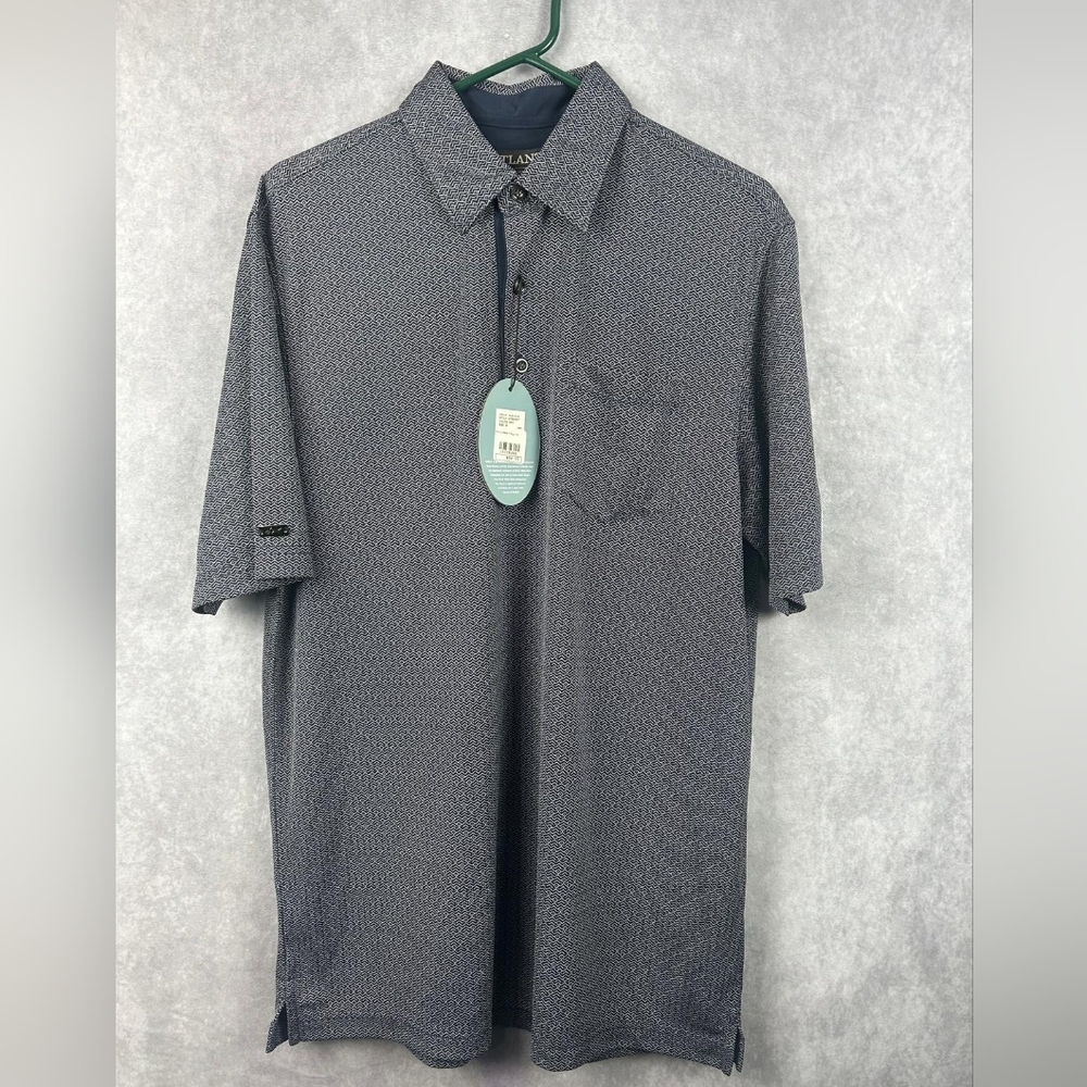 Atlantis Greg Norman Golf Pullover‎ Mens M Blue Bahamas Nimbus Performance Polo